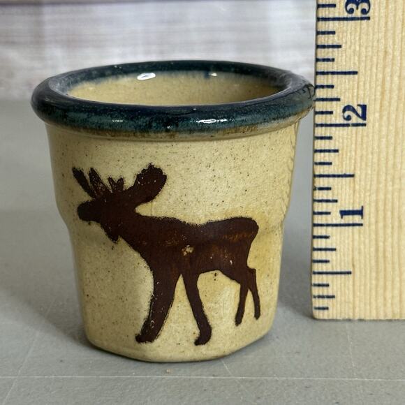 Vintage Monroe Salt Works Moose Pattern Votive Candle Holders 2.5 inch Tall - Picture 6 of 6
